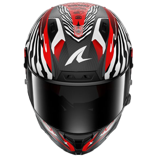Shark Aeron GP racing helmet in Speed-Fancy DWR matte white and red colourway