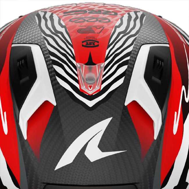 Shark Aeron GP racing helmet in Speed-Fancy DWR matte white and red colourway