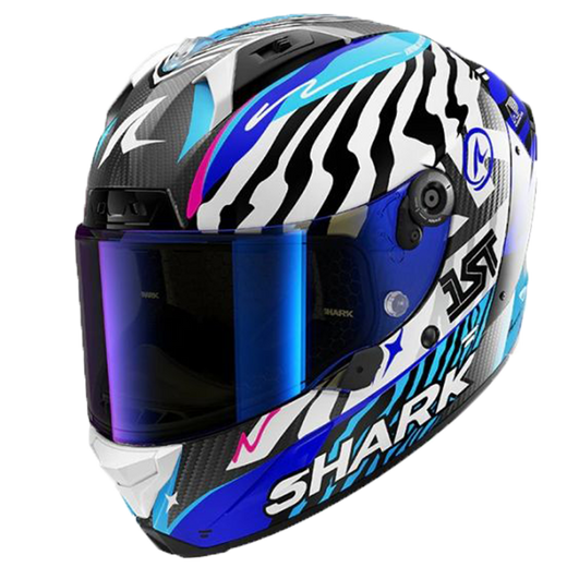 Shark Aeron Speed-Fancy DWB Full-Face Helmet – White/Blue