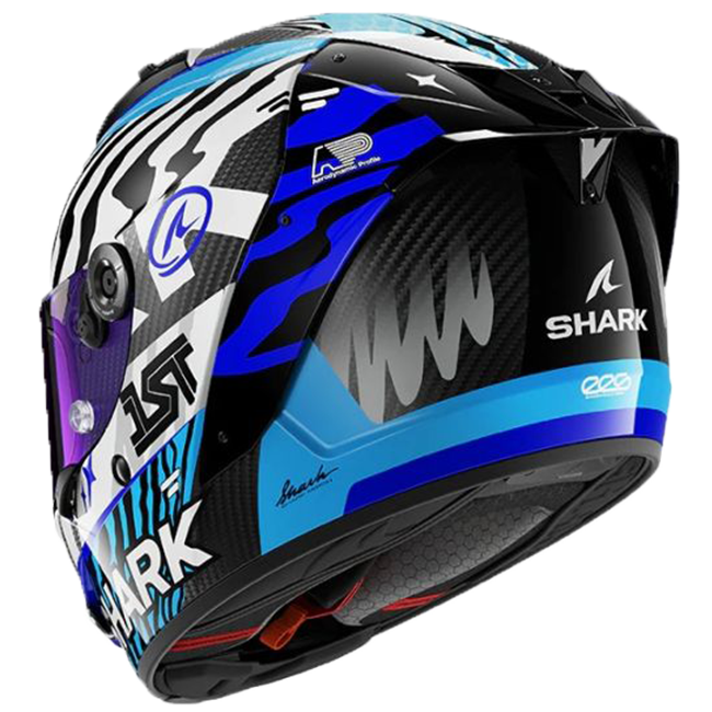 Shark Aeron Speed-Fancy DWB full-face helmet in white and blue