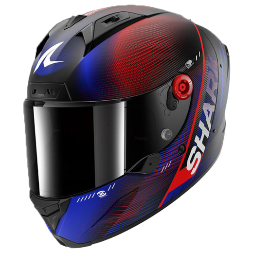 Shark Aeron Speed-Tech DBR Helmet – Carbon & Aramid, Matte Red/Blue
