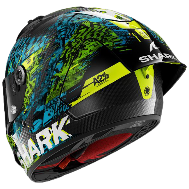 Shark Aeron GP full-face racing helmet in Speed-Vibe DBG blue-green colourway