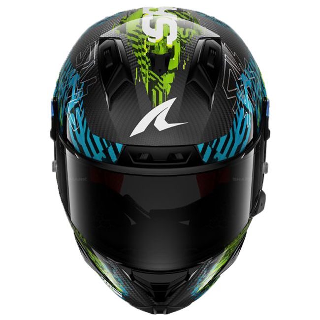 Shark Aeron GP full-face racing helmet in Speed-Vibe DBG blue-green colourway