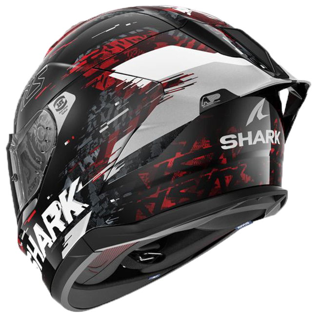 Shark Skwal Cup Speed-Vib KRS full-face helmet in red and silver — HE6510
