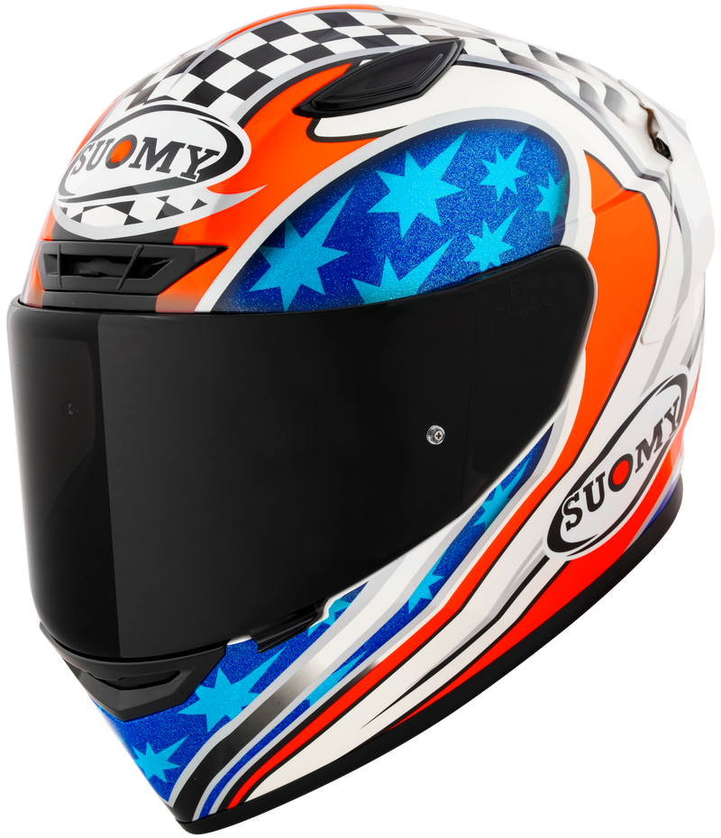 Suomy Track-1 full-face helmet in Troy Bayliss 2002 Replica gloss livery