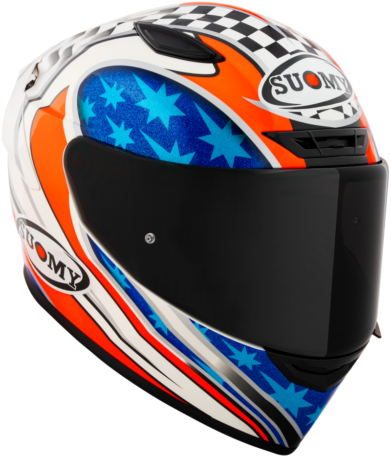 Suomy Track-1 full-face helmet in Troy Bayliss 2002 Replica gloss livery