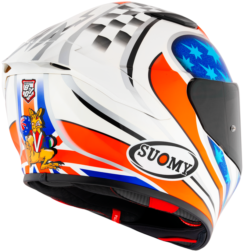 Suomy Track-1 full-face helmet in Troy Bayliss 2002 Replica gloss livery