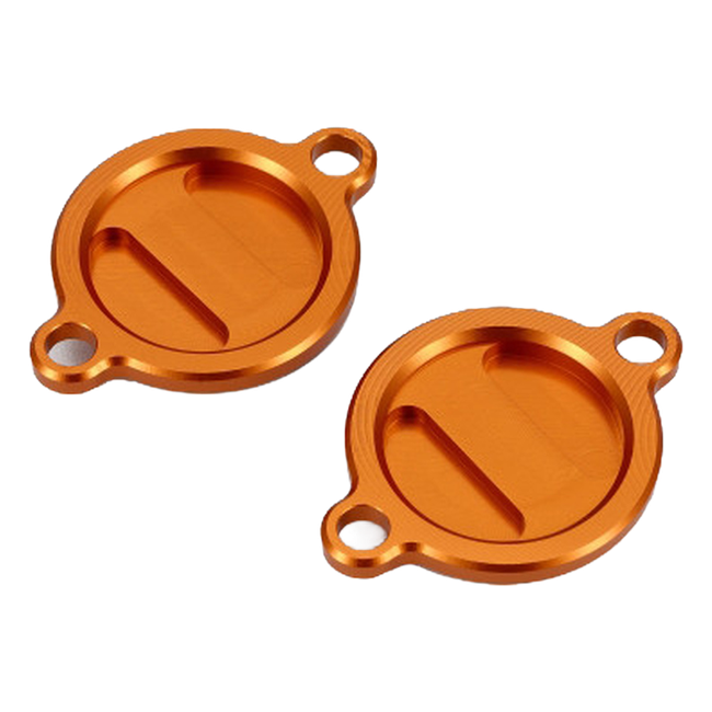 Accossato off-road oil filter cover TFM03 for KTM 450SX-F, orange colour
