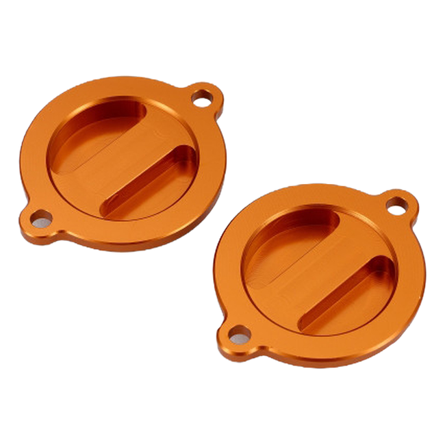 Accossato off-road oil filter cover TFM04 for KTM 450SX-F, orange colour