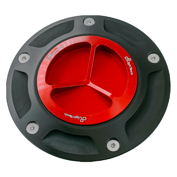 LighTech TFN229 aluminium screw fuel cap for Ducati Panigale 1199 in anodised red and black