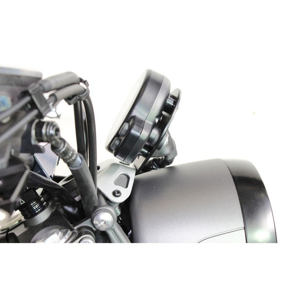 Gilles TH speedometer holder fitted to a Yamaha XSR700, view 2