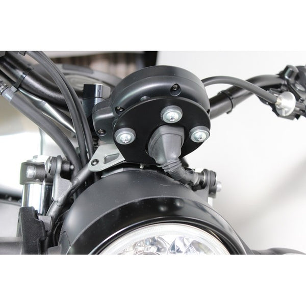 Gilles TH speedometer holder fitted to a Yamaha XSR700, view 3