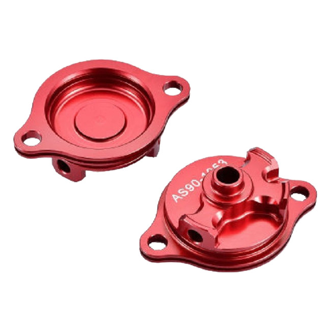 Accossato Offroad Oil Filter Cover, Red, THF03 THF03, view 1