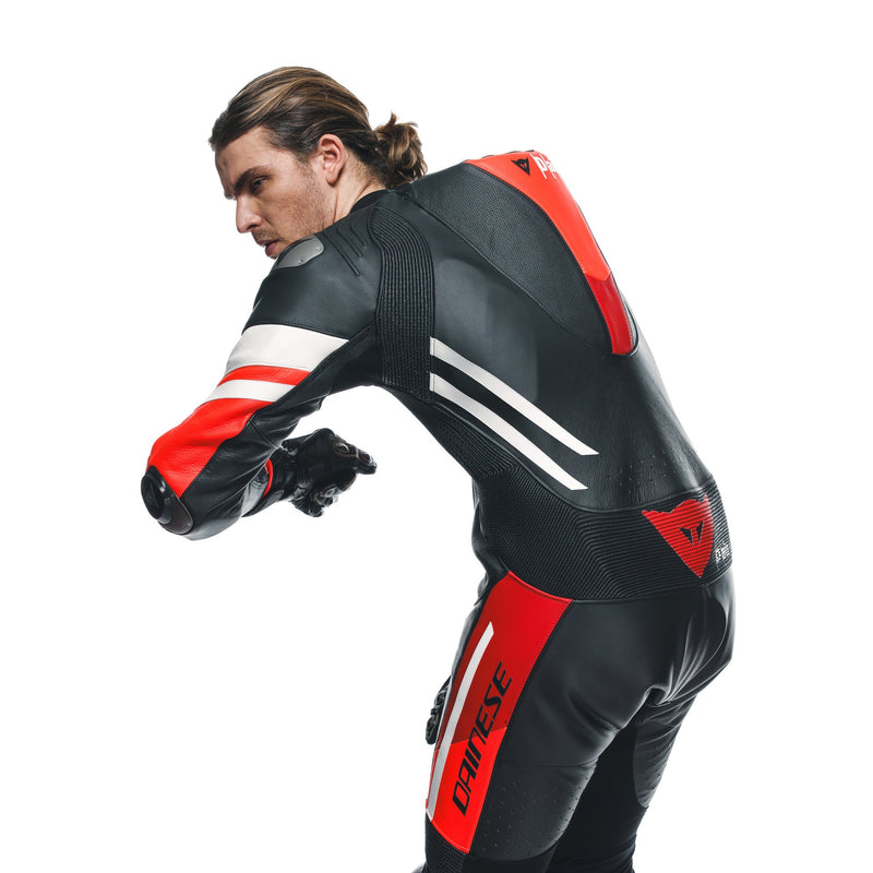 Dainese Misano 3 Perf. D-AIR® men's one-piece leather race suit in red