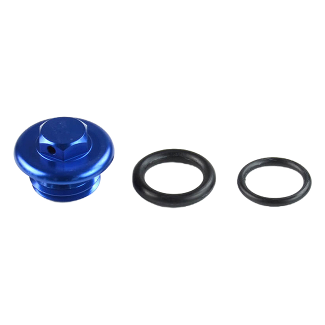 Accossato off-road oil filler plug TOR01 for Yamaha YZ125, blue colour