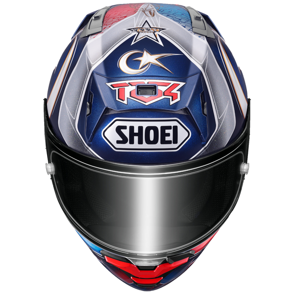 Shoei X-SPR PRO helmet in Toprak Razgatlıoğlu Replica 2025 gloss blue livery