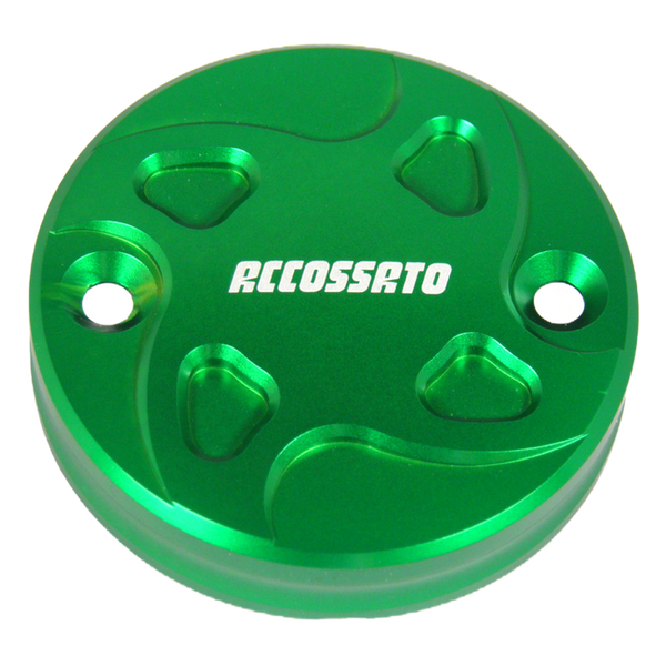 Accossato front brake fluid reservoir cap TS003 for Aprilia CAPONORD 1200, green version