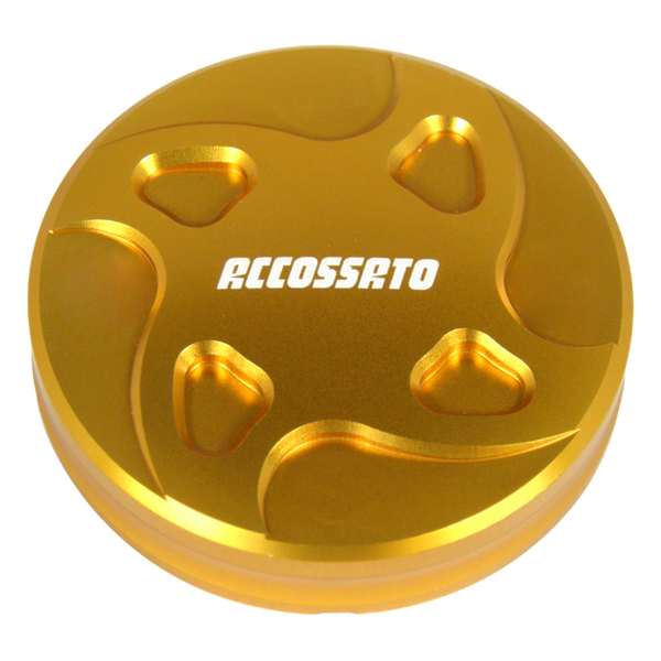 Accossato front brake fluid reservoir cap TS005 for Kawasaki ZX-6R, gold version