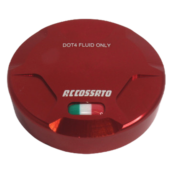 Accossato rear brake fluid reservoir cap TS014 for Ducati MULTISTRADA 950, red version