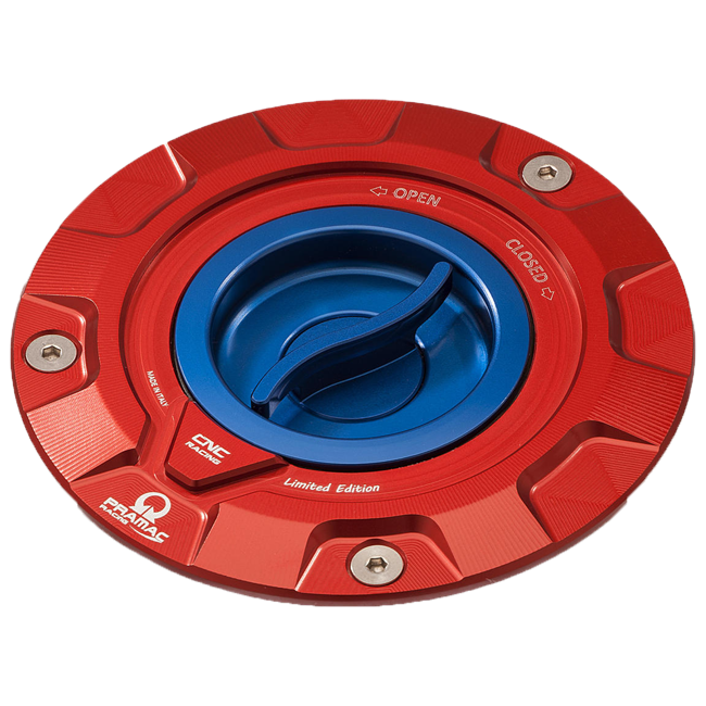 CNC Racing TS423PR Pramac Racing Limited Edition quick-release fuel cap for Ducati Panigale V4