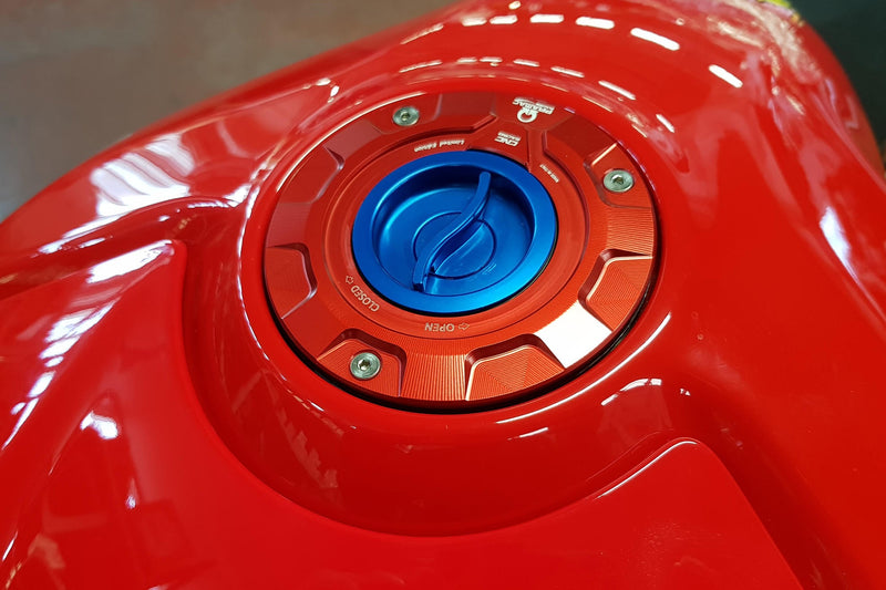 CNC Racing TS423PR Pramac Racing Limited Edition quick-release fuel cap for Ducati Panigale V4