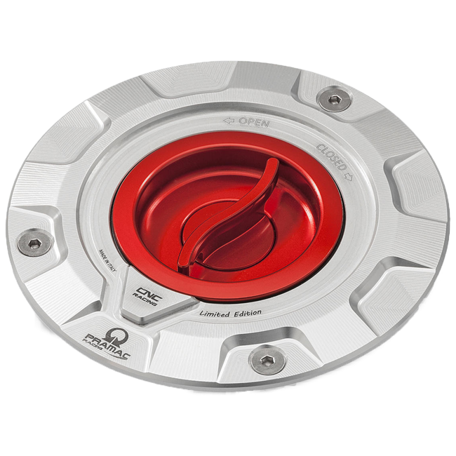 CNC Racing TS423PR Pramac Racing Limited Edition quick-release fuel cap for Ducati Panigale V4