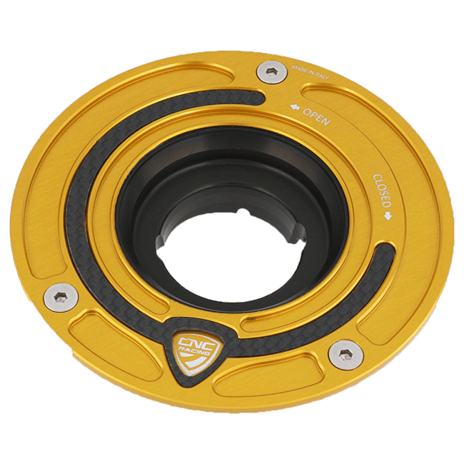 CNC Racing TSB01 carbon fuel cap with Ergal aluminium flange for Ducati Panigale V4