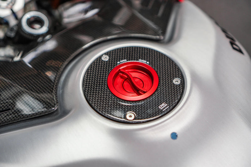 CNC Racing TSB21 carbon fuel cap for Ducati Panigale V4/S/R 2025-2026