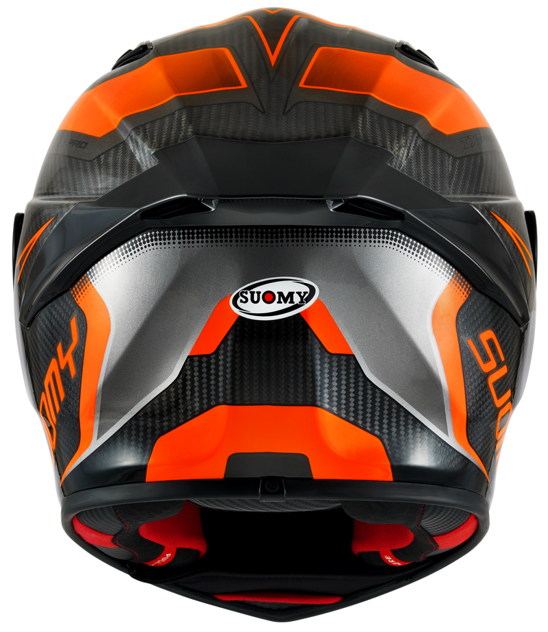Suomy TX-Pro full-face carbon helmet in Advance Orange Fluo high-gloss finish