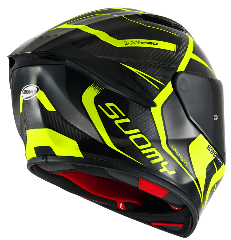 Suomy TX-Pro full-face carbon helmet in Advance Yellow Fluo finish
