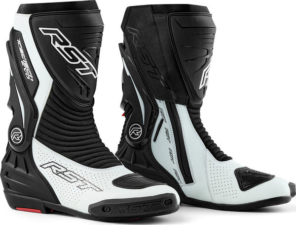 RST Tractech EVO D3O men's motorcycle boots in White and Black