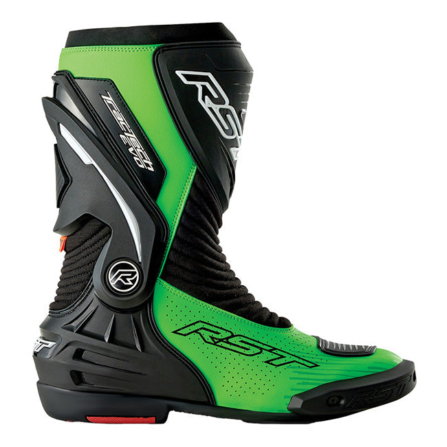 RST Tractech EVO D3O men's motorcycle boots in green and black