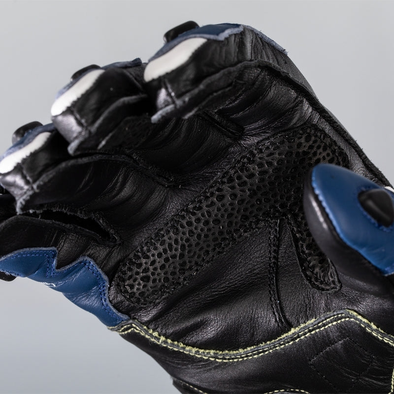RST Tractech Evo 4 men's motorcycle leather gloves in Blue/White/Black