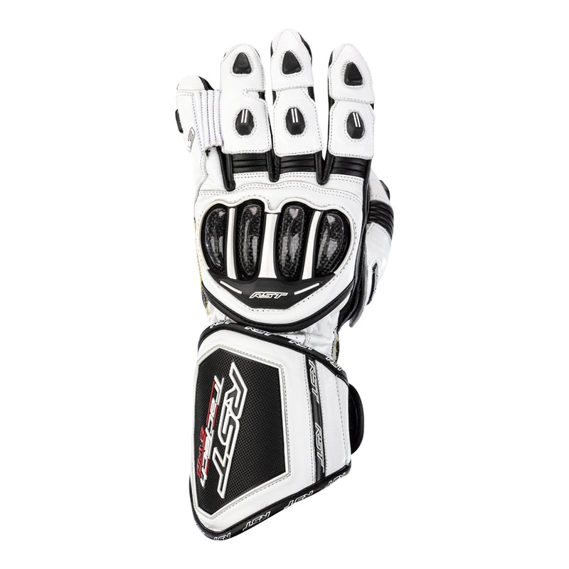 RST Tractech Evo 4 men's motorcycle leather gloves in white