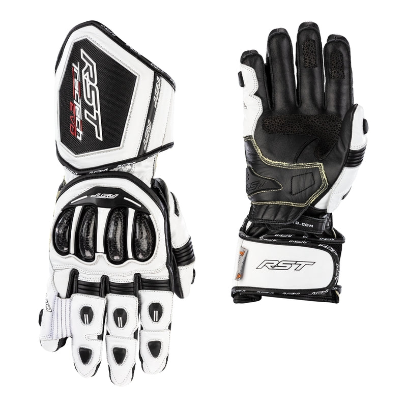 RST Tractech Evo 4 men's motorcycle leather gloves in white