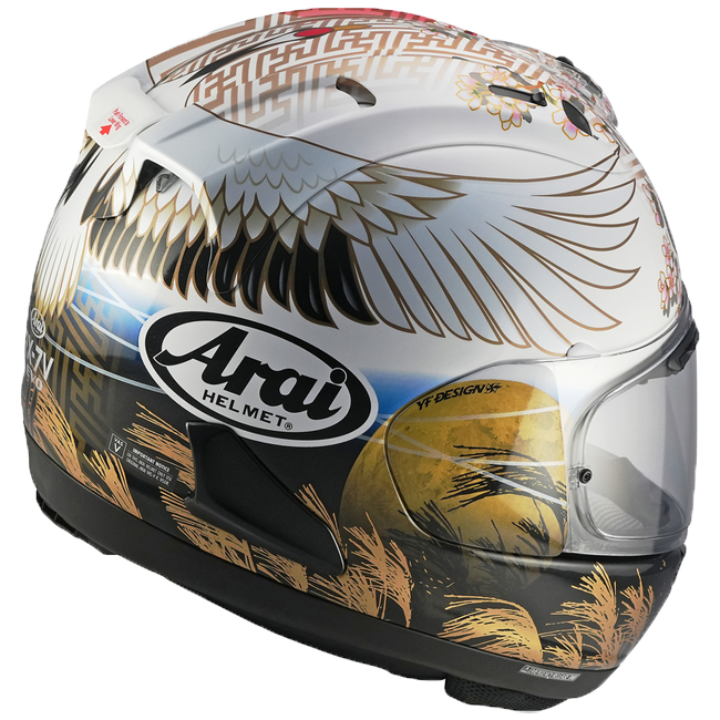 Arai RX-7V Evo full-face helmet in Tsubasa Replica gloss finish