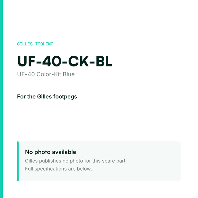 Gilles UF-40 Color-Kit Blue – UF-40-CK-BL, data card, no manufacturer photo available
