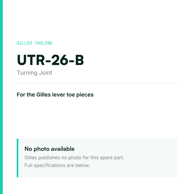Gilles Turning Joint – UTR-26-B, data card, no manufacturer photo available
