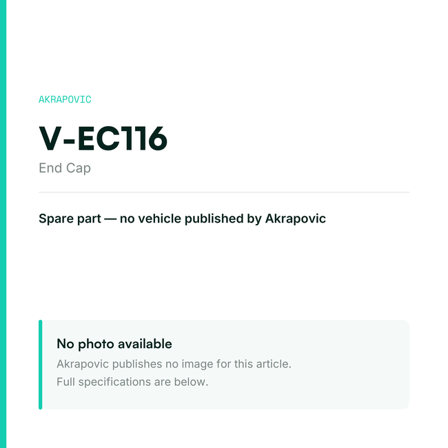 Akrapovic End Cap V-EC116 — placeholder, no manufacturer photo available