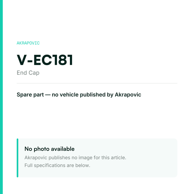 Akrapovic End Cap V-EC181 — placeholder, no manufacturer photo available