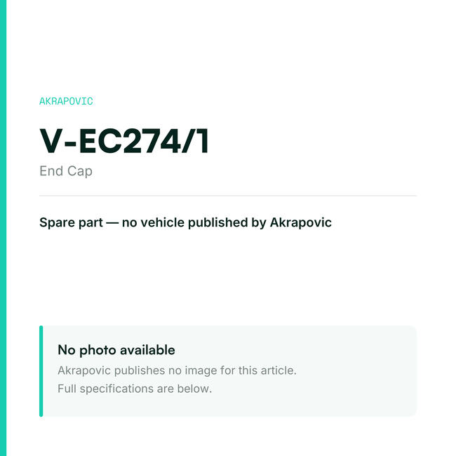Akrapovic End Cap V-EC274/1 — placeholder, no manufacturer photo available