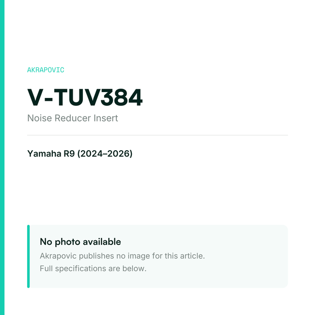 Akrapovic Noise Reducer Insert V-TUV384 — placeholder, no manufacturer photo available