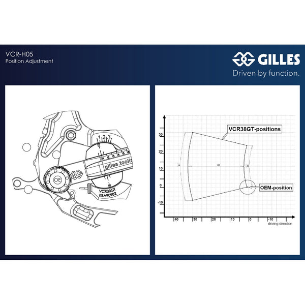 Gilles VCR38GT rearset VCR-H05-B, adjustment table