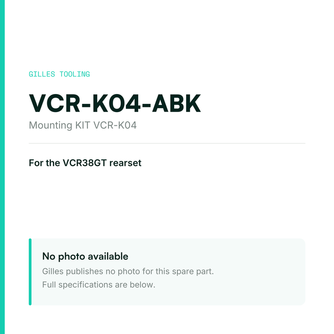 Gilles Mounting KIT VCR-K04 – VCR-K04-ABK, data card, no manufacturer photo available