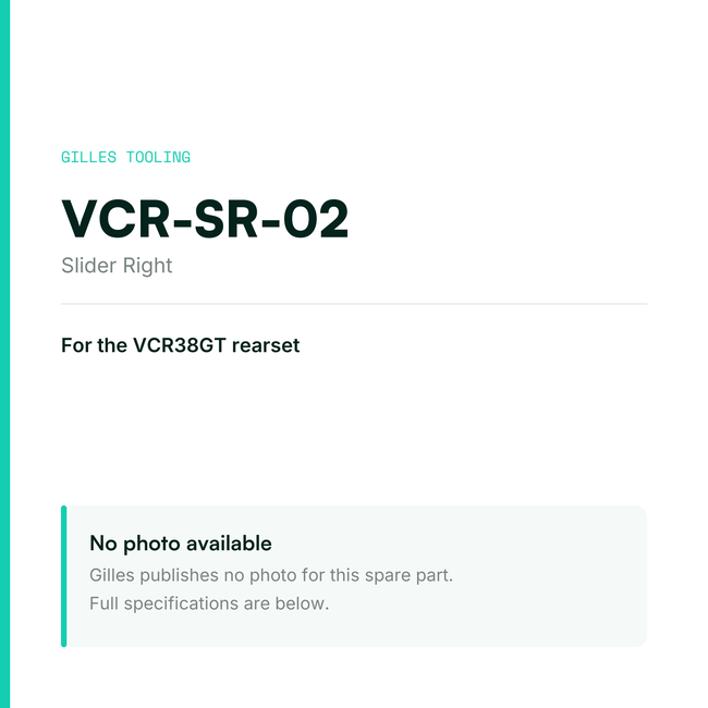 Gilles Slider Right – VCR-SR-02, data card, no manufacturer photo available