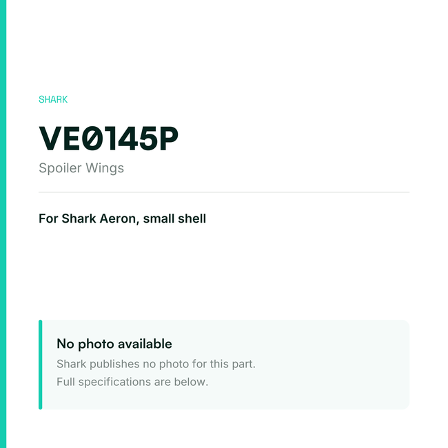 Shark Spoiler Wings for Aeron Small Shell – VE0145P — placeholder, no manufacturer photo available