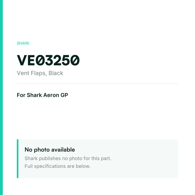 Shark Vent Flaps for Aeron GP – Black – VE03250 — placeholder, no manufacturer photo available