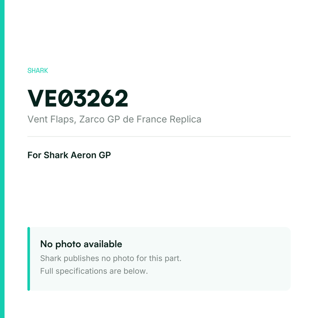 Shark Vent Flaps for Aeron GP – Zarco GP de France Replica – VE03262 — placeholder, no manufacturer photo available