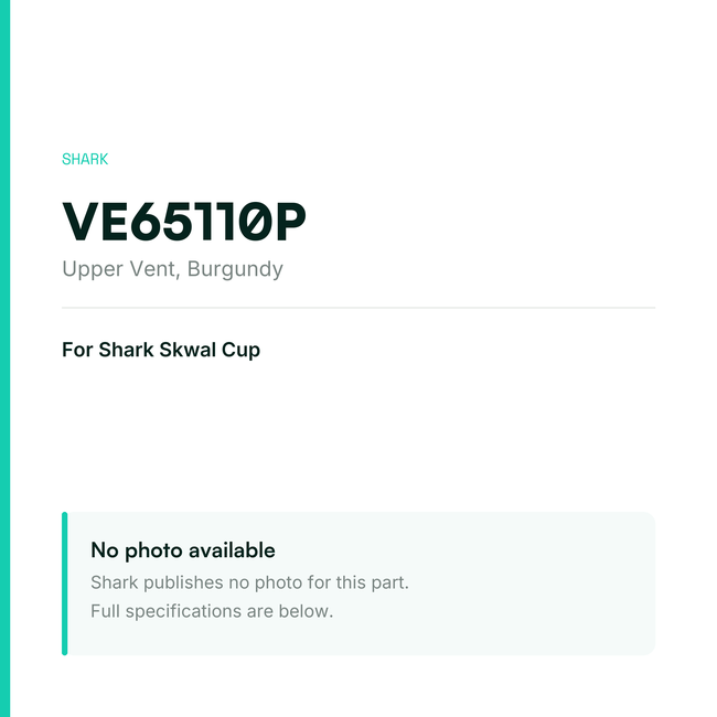 Shark Upper Vent for Skwal Cup – Burgundy – VE65110P — placeholder, no manufacturer photo available