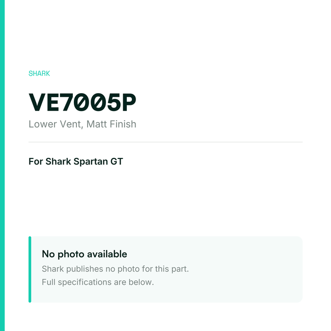 Shark Lower Vent for Spartan GT – Matt Finish – VE7005P — placeholder, no manufacturer photo available